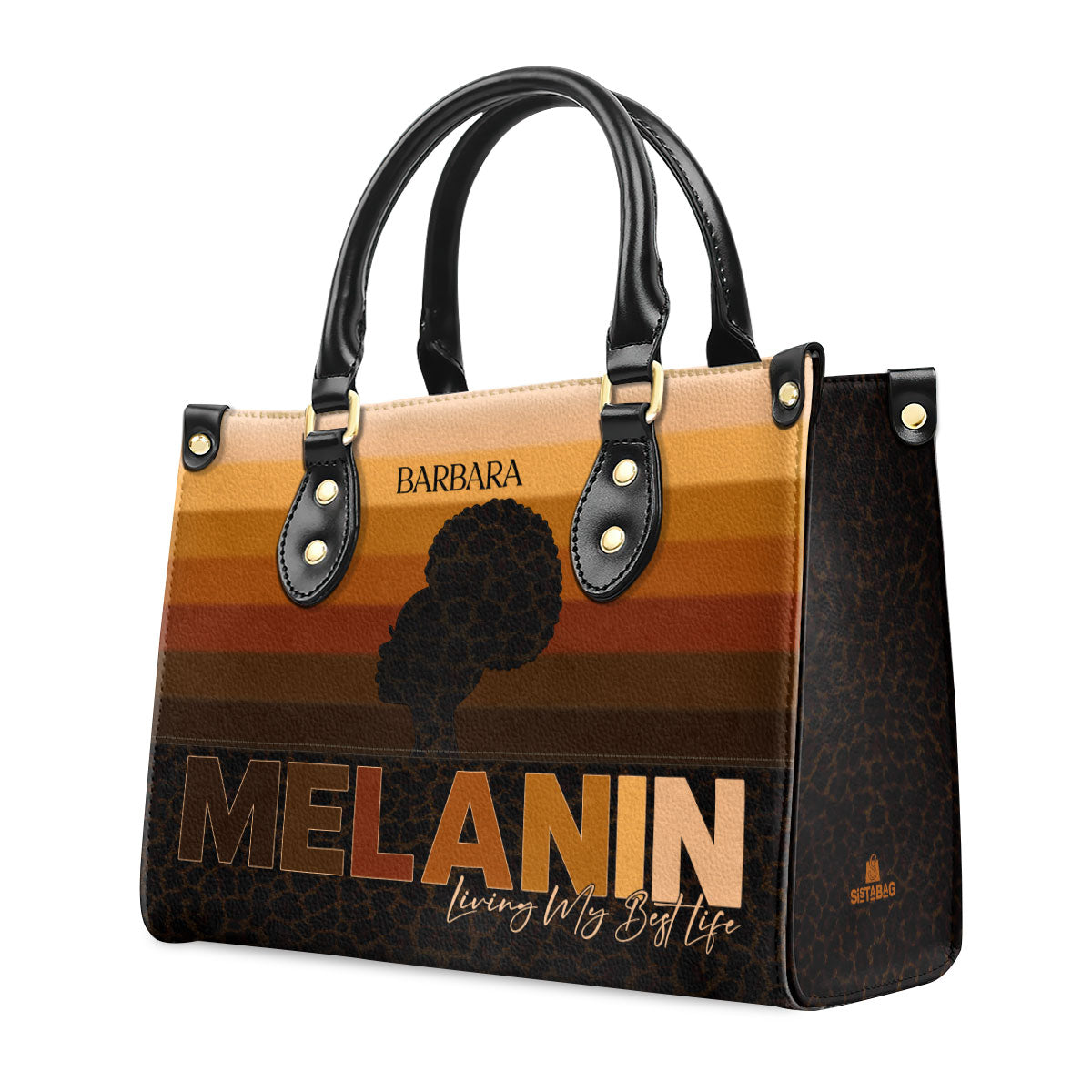 MELANIN - Living My Best Life - Personalized Leather Handbag MB33