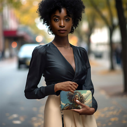 Afrofuturism - Personalized Leather Clutch Purse SB112