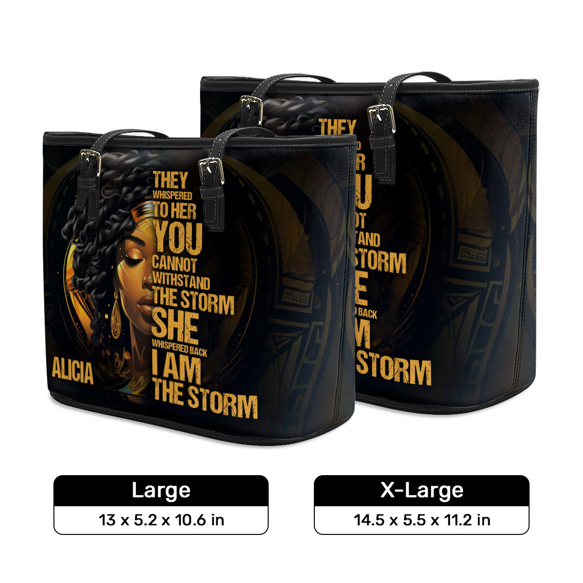 I Am The Storm - Personalized Leather Totebag SB113