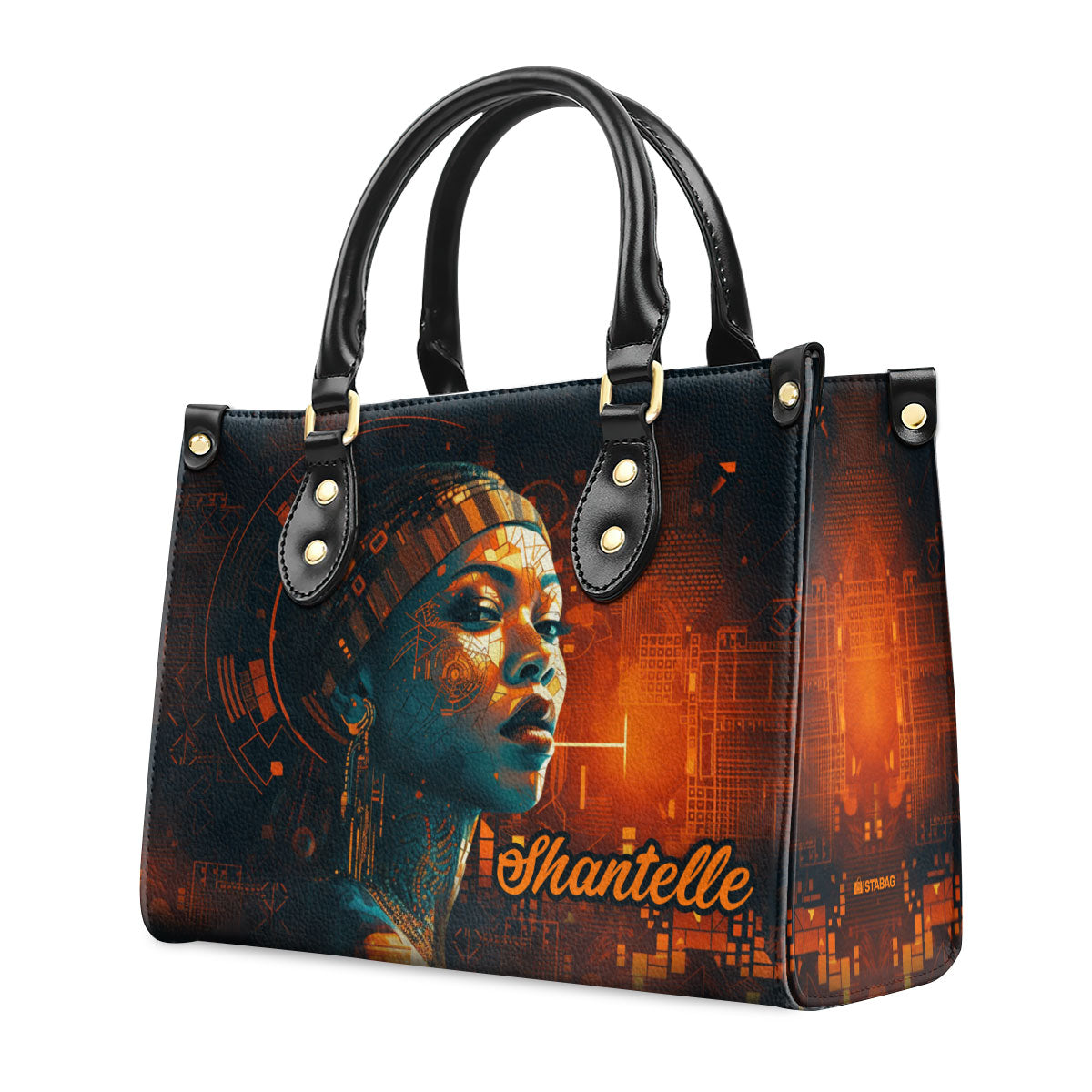 Afrofuturism01 - Personalized Leather Handbag SB117