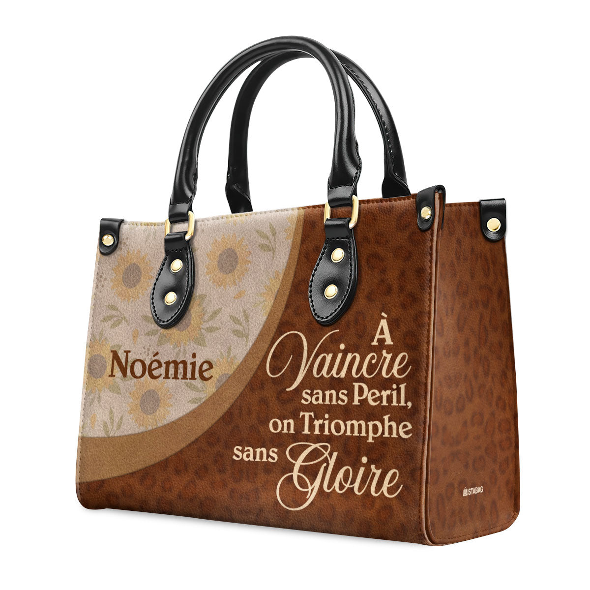 À vaincre sans peril, on triomphe sans gloire - Personalized Leather Handbag SB606