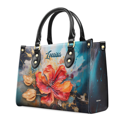 Flamboyant Flower - Personalized Leather Handbag STB131