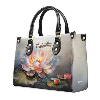 Blooming Lotus - Personalized Leather Handbag STB138