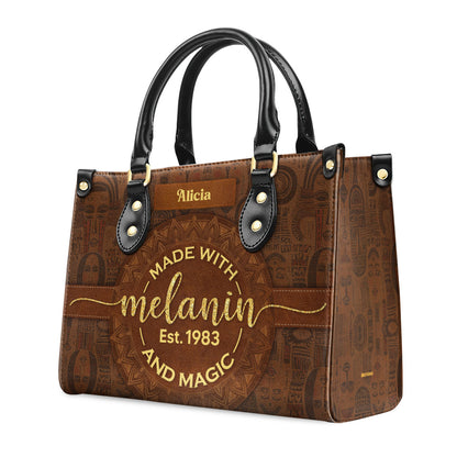 Melanin And Magic - Personalized Leather Handbag STB53