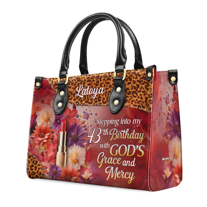 Stepping Into My Birthday - Personalized Leather Handbag STB61