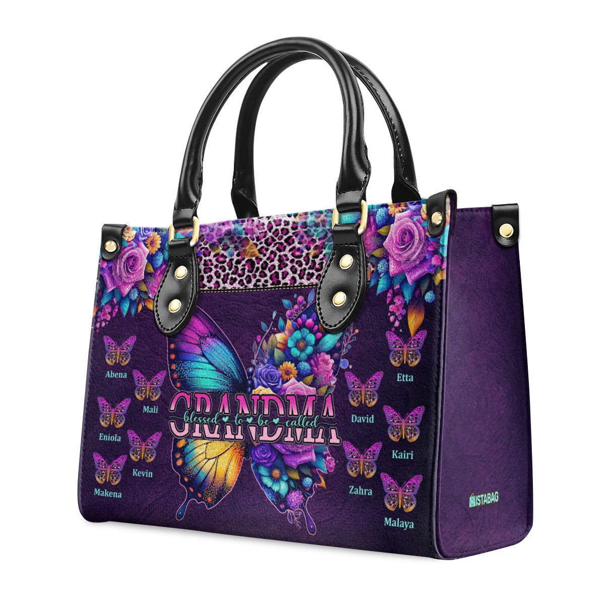 Blessed To Be Called Grandma - Personalized Leather Handbag SBLHBLM1427TA