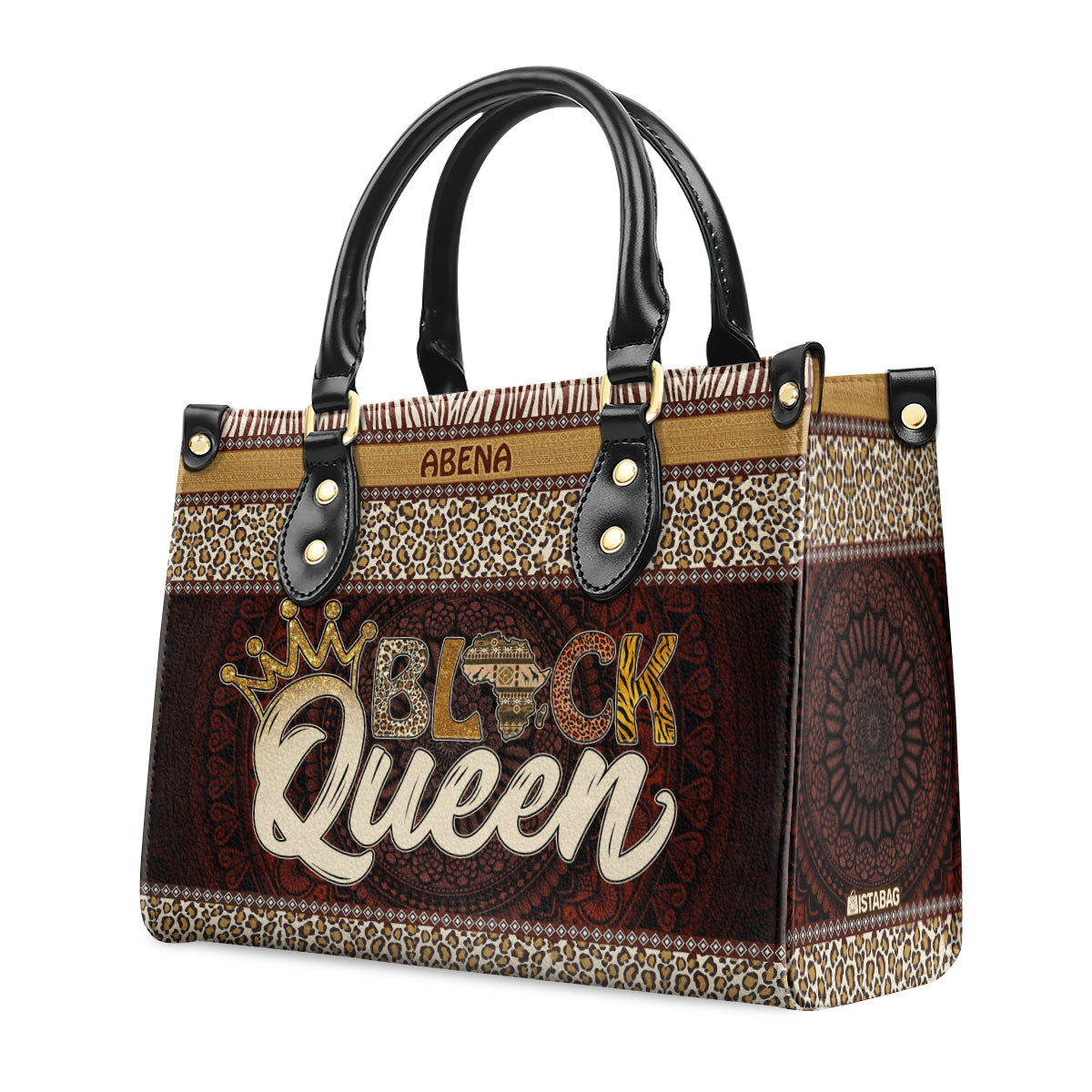 Black Queen - Personalized Leather Handbag SBLHBLM1445TA