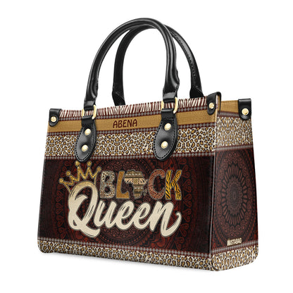 Black Queen - Personalized Leather Handbag SBLHBLM1445TA