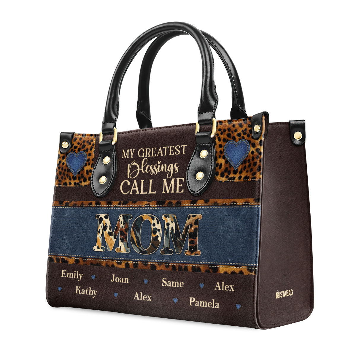 My Greatest Blessings Call Me Mom - Personalized Leather Handbag MB75A