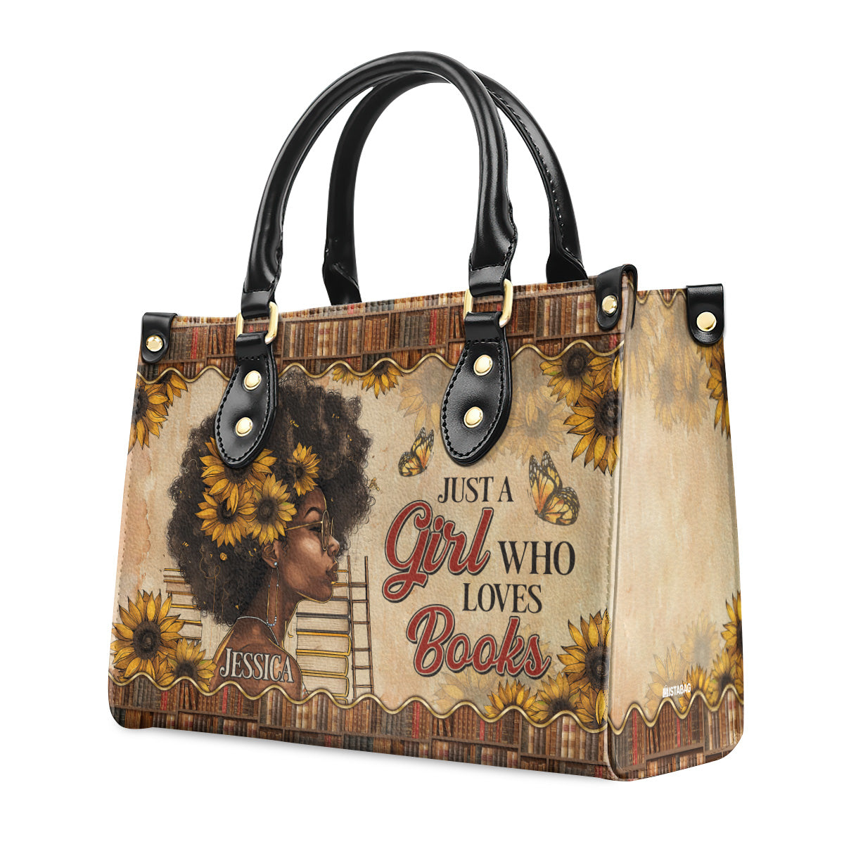 Just A Girl Who Loves Books - Personalized Leather Handbag SBLHBLTN766