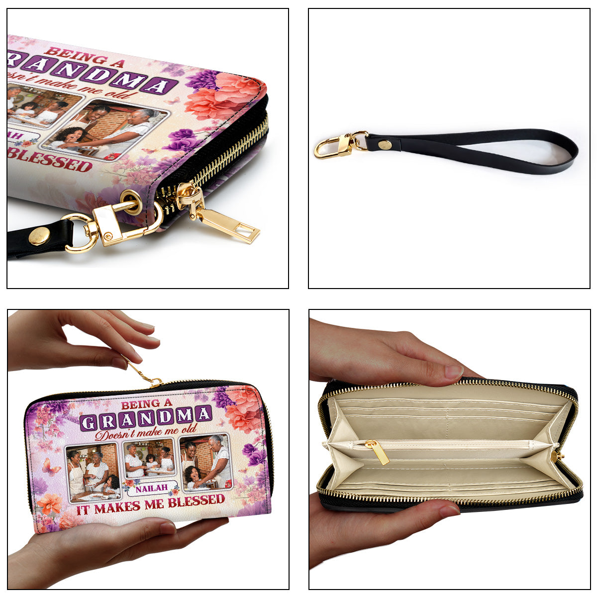 Being A Grandma Does Not Make Me Old - Personalized Leather Clutch Purse