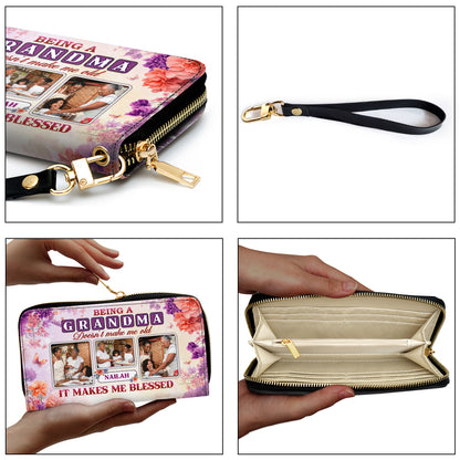 Being A Grandma Does Not Make Me Old - Personalized Leather Clutch Purse