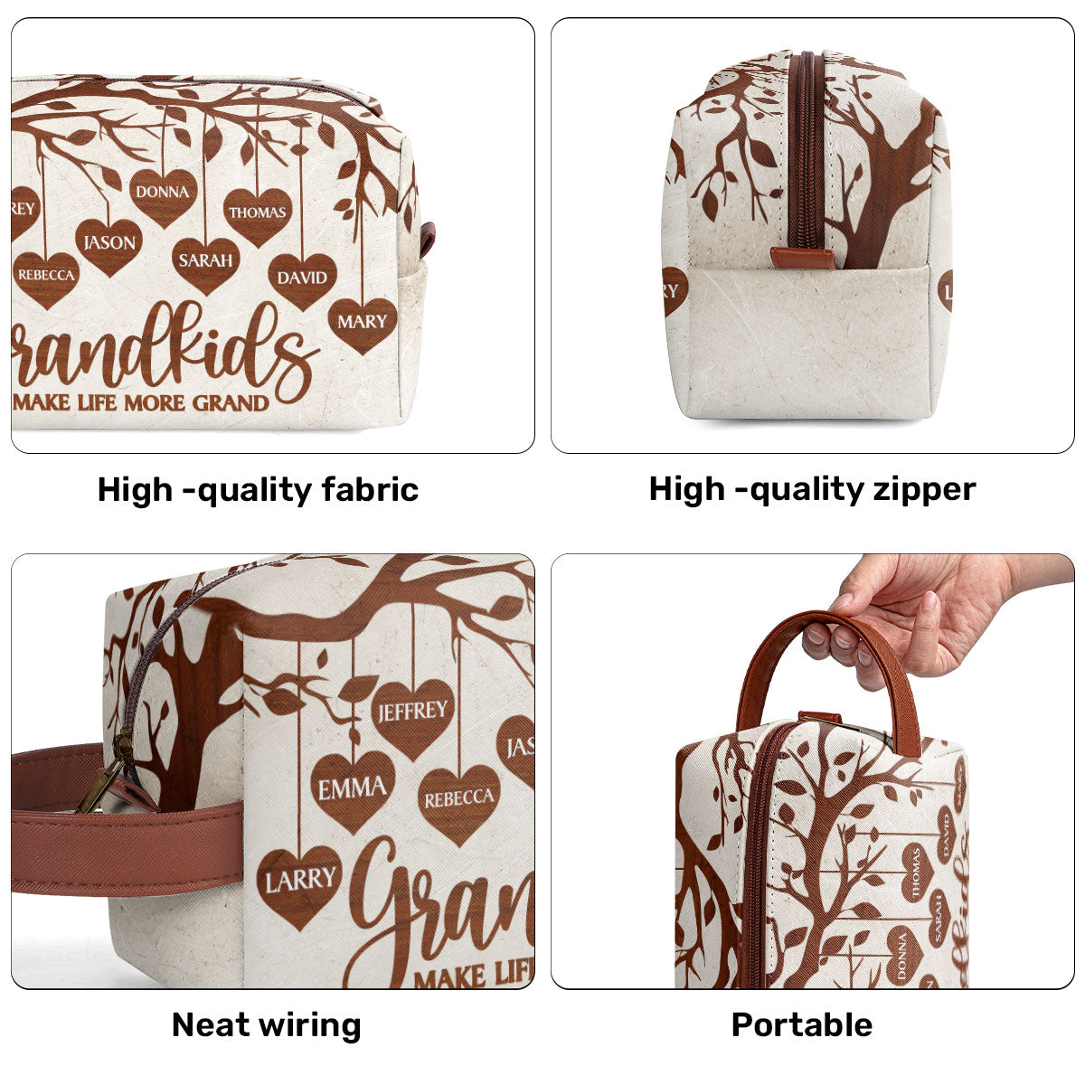 Grandkids Make Life More Grand - Personalized Toiletrie Bag SBTBHN23