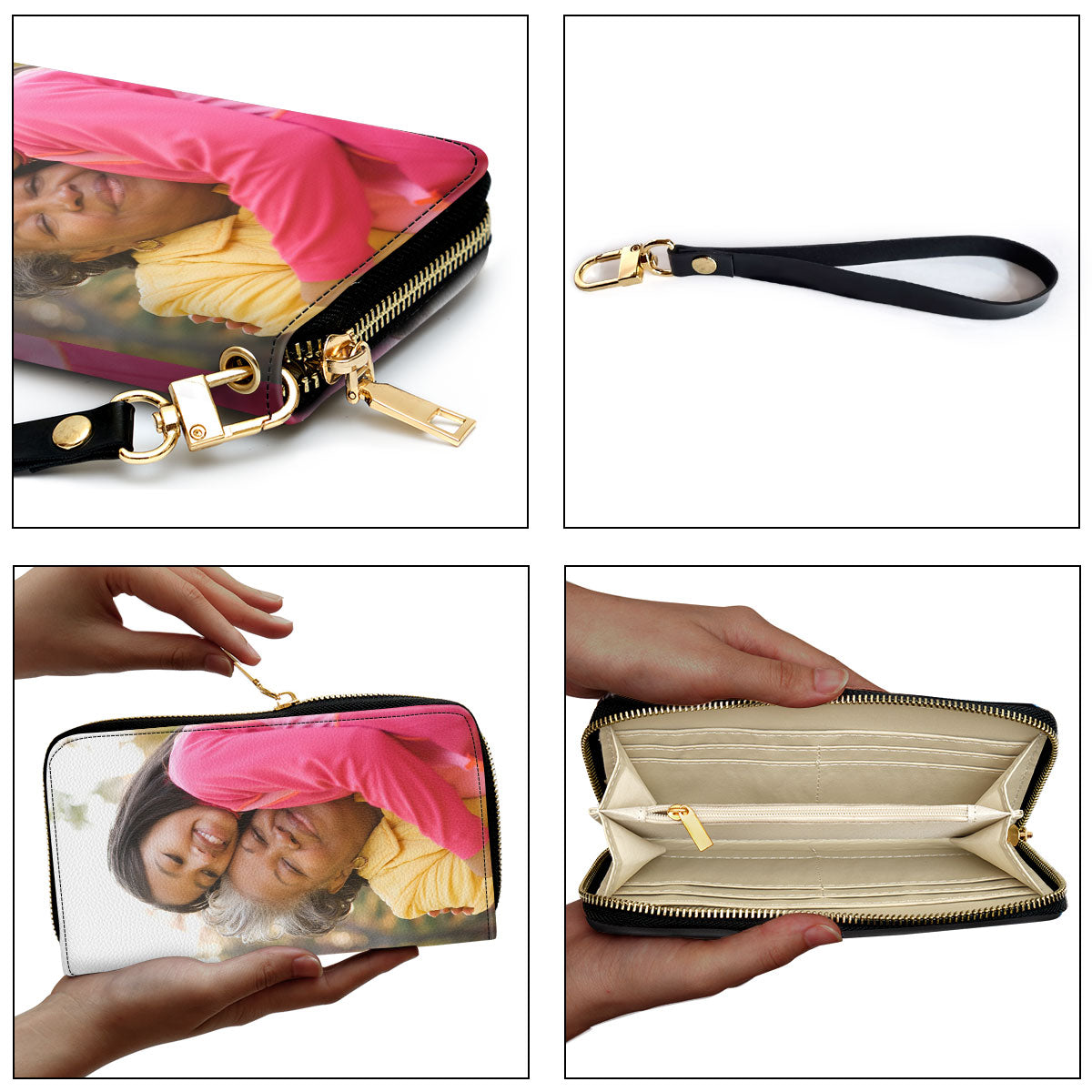 Grandma Love - Personalized Leather Clutch Purse SBCPLM2117L