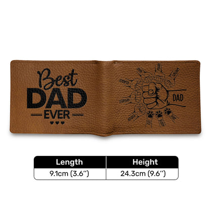 Best Dad Ever - Personalized Leather Folded Wallet SBLFWH860