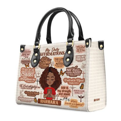 My Daily Affirmations - Personalized Leather Handbag SBLHBLM2276D