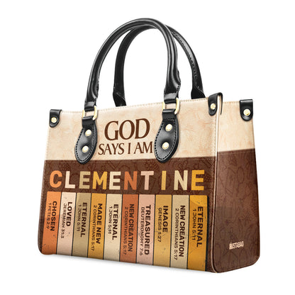 God Says I Am | Personalized Leather Handbag