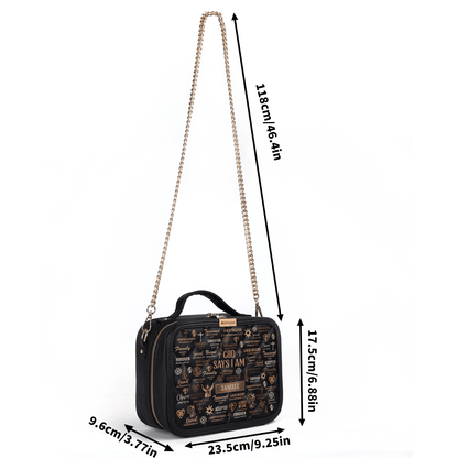 God Says I Am - Personalized Diamond Grid Stitching Bag SBDGSBLM1915TA