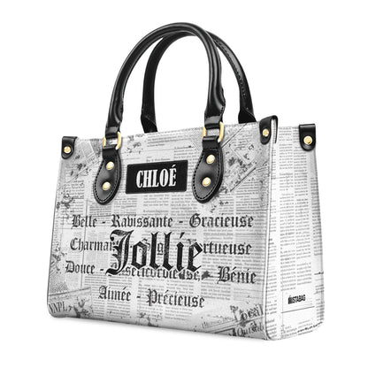 Jollie - Personalized Leather Hand Bag SBLHBT65