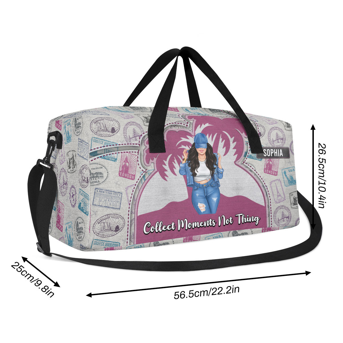 Collect Memories Not Things - Personalized Minimalist Duffle Bag SBMDBT76