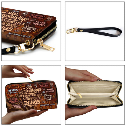 Our Friendship Is Not A Big Thing - Personalized Leather Clutch Purse