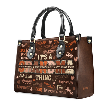 It Is A Grandma Thing - Personalized Leather Handbag SBLHBLM2509T