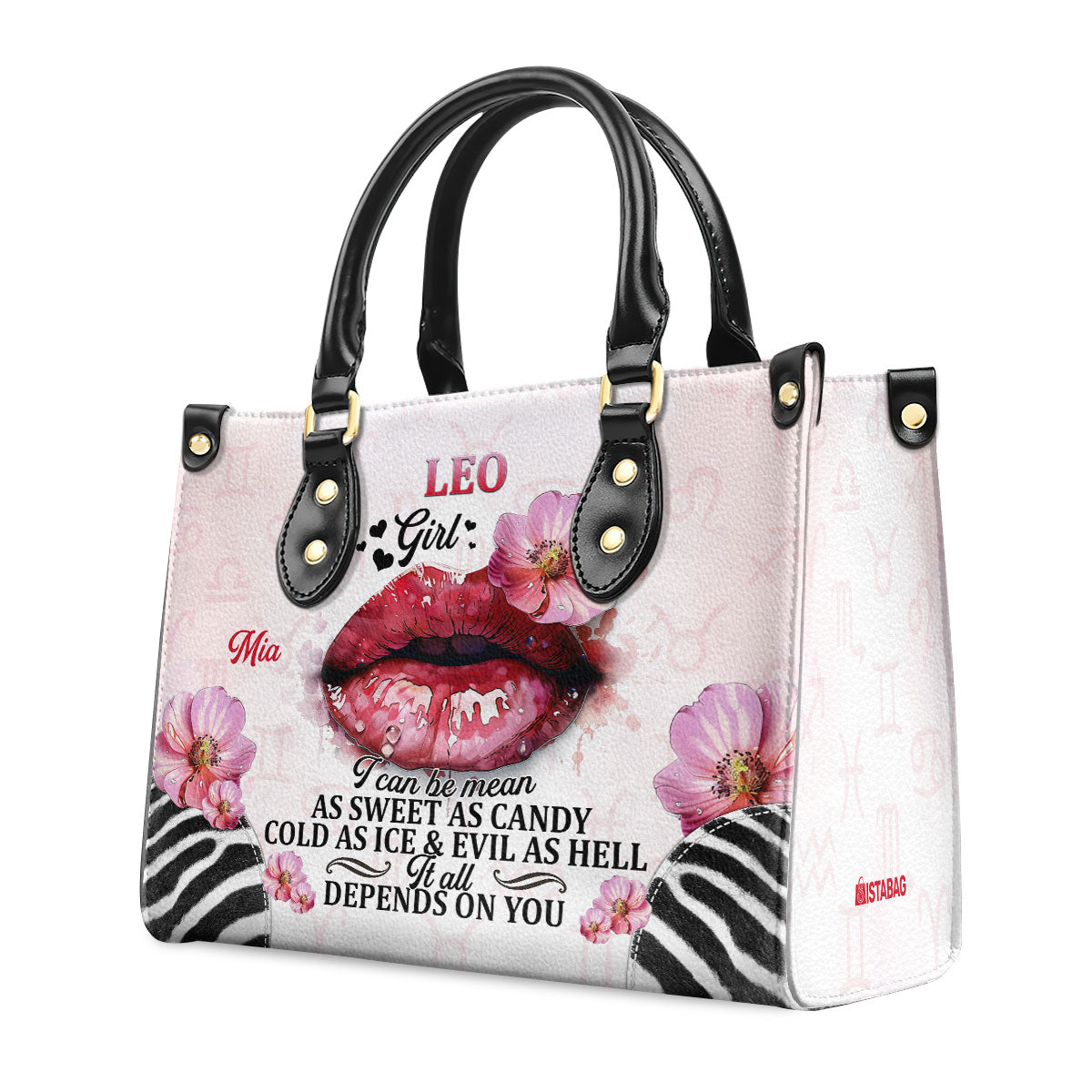 I Can Be Mean As Sweet As Candy Cold As ice & Evil As Hell - Personalized Leather Handbag SBT41