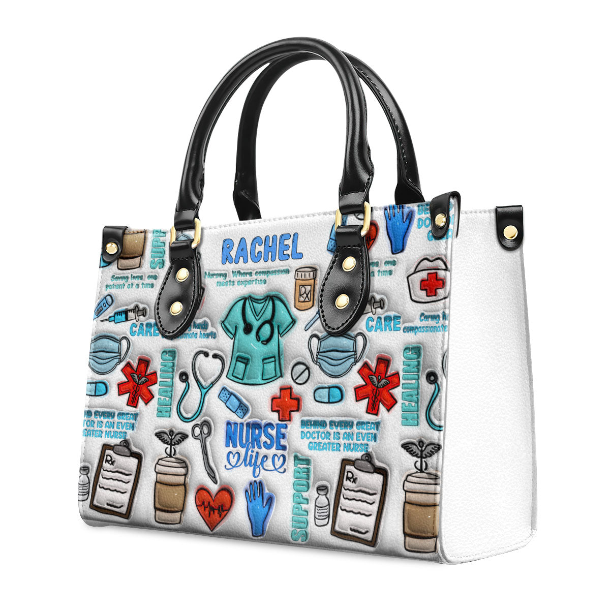 Nurse Life - Personalized Leather Handbag SBN10