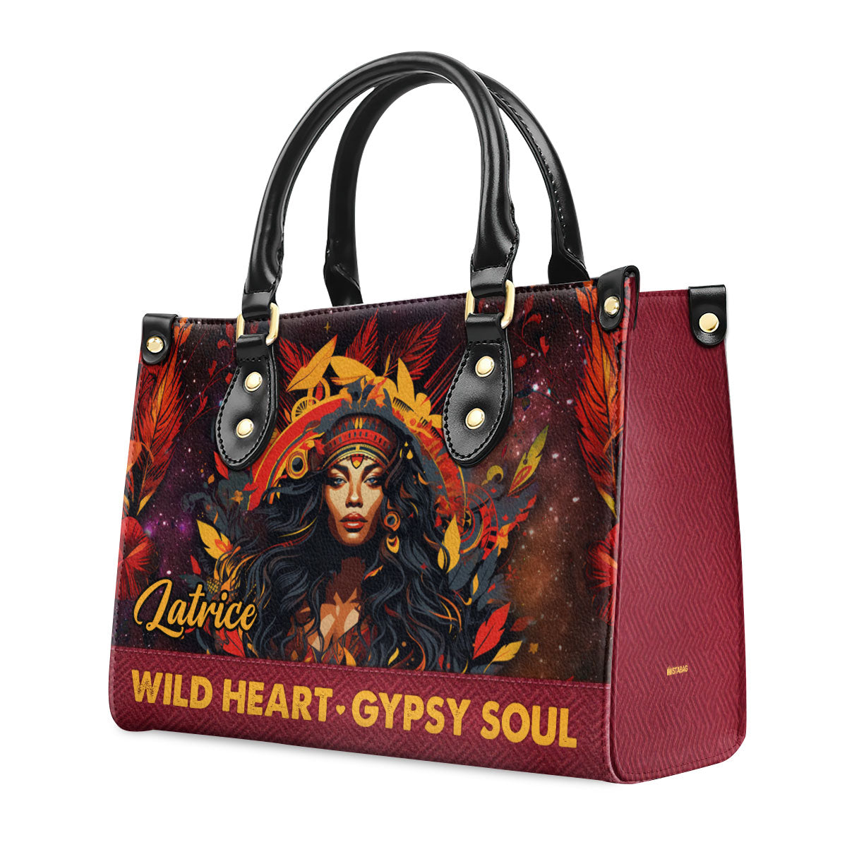 Wild Heart Gipsy Soul - Personalized Leather Hand Bag STB88