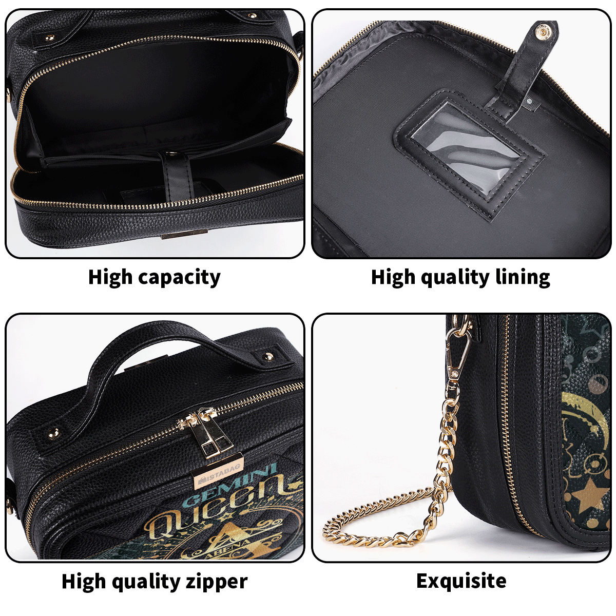 Zodiac Queen - Personalized Diamond Grid Stitching Bag SBDGSBLM1971L