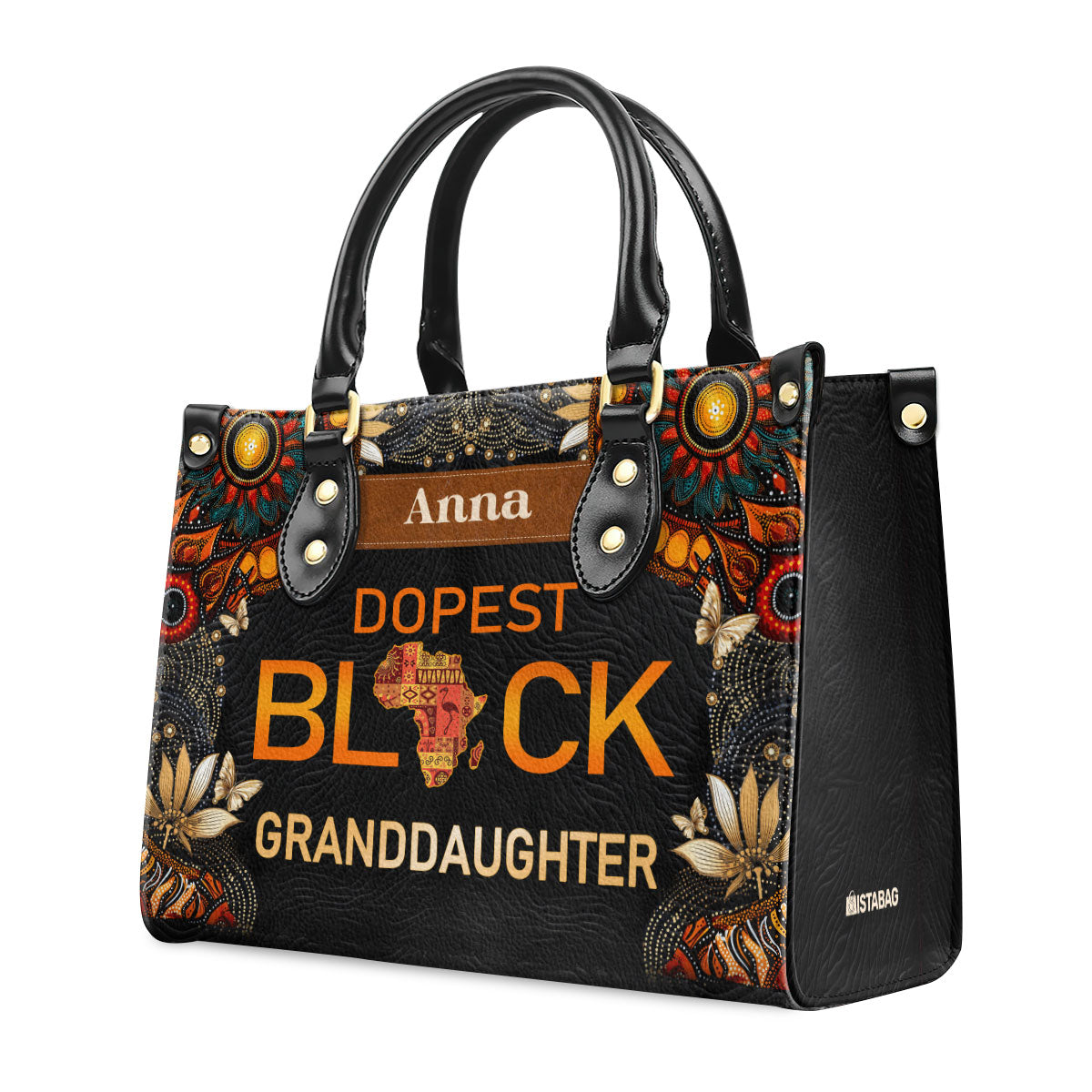 Dopest Black Granddaughter - Personalized Leather Handbag MB64D