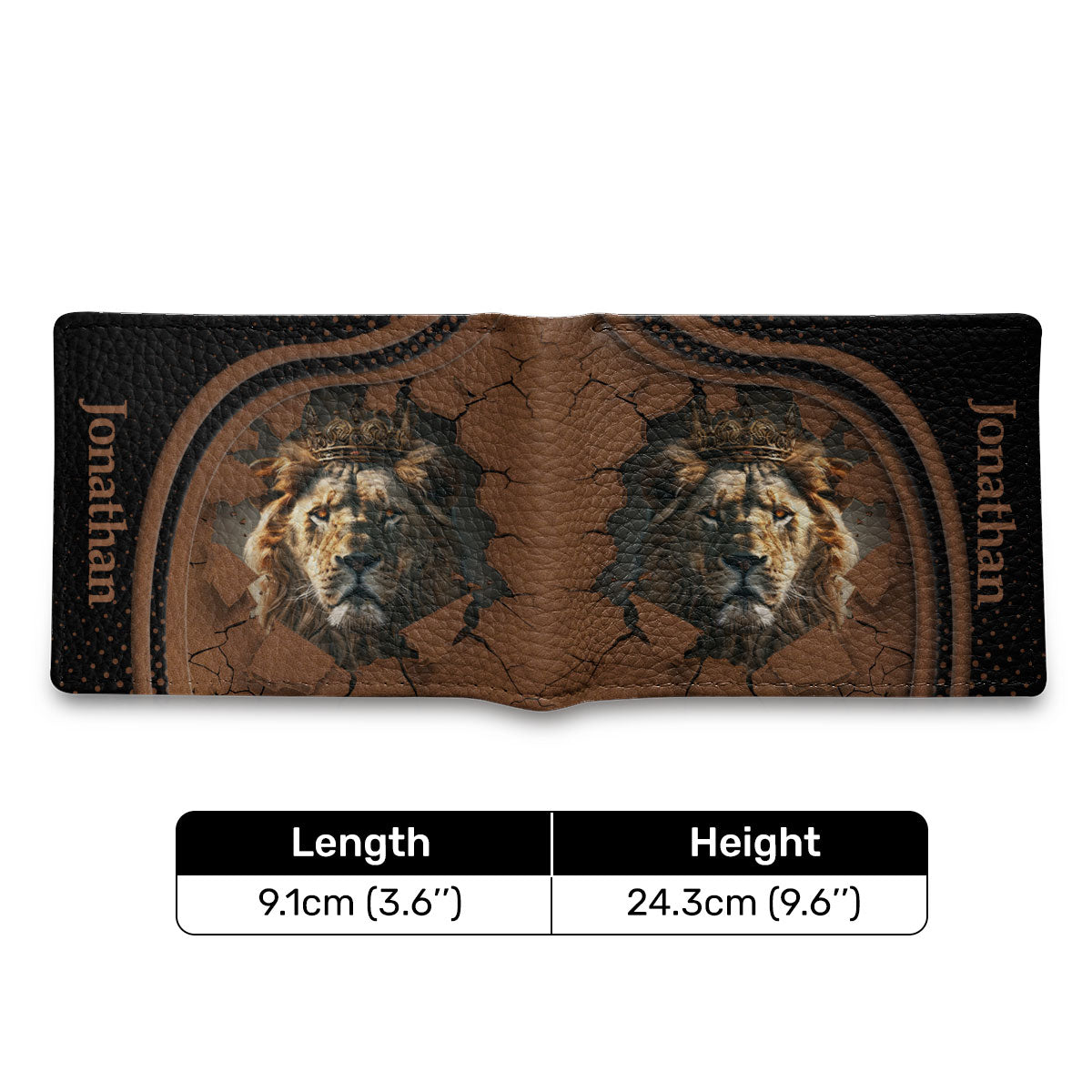 Lion King - Personalized Leather Folded Wallet SBLFWHA13