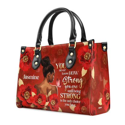 Being Strong - Personalized Leather Hand Bag STB85