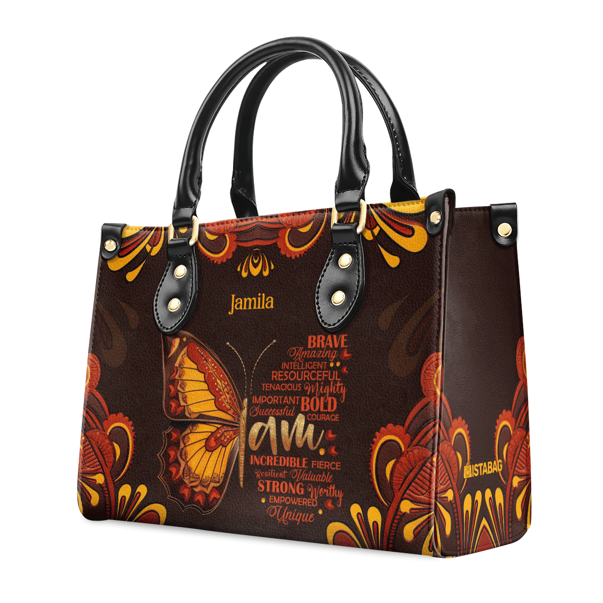 I Am Brave - Personalized Leather Handbag MB80