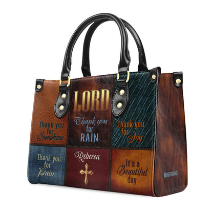 It's A Beautiful Day - Personalized Leather Handbag MB56