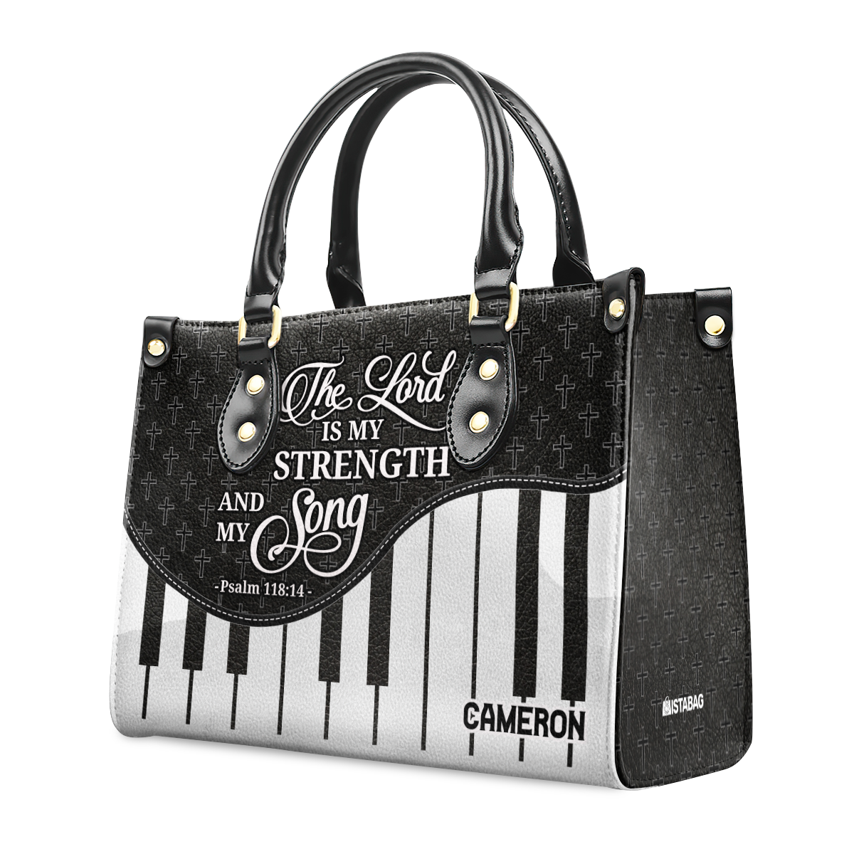 The Lord Is My Strength And My Song - Personalized Leather Handbag SBLHBLM2468M