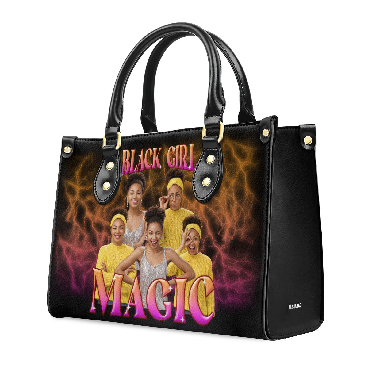 Black Girl Magic - Personalized Leather Handbag SBLHBNUN884M