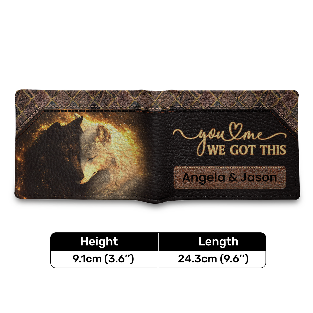 You And Me We Got This - Personalized Leather Folded Wallet SBLFWLM2747D