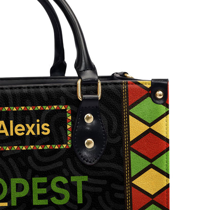 Dopest Black Queen - Personalized Leather Handbag SB09