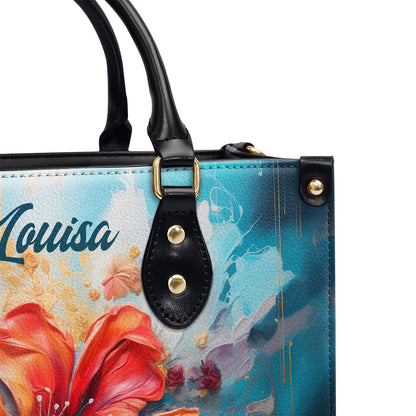 Flamboyant Flower - Personalized Leather Handbag STB131