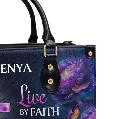 Live By Faith - Personalized Leather Handbag STB31