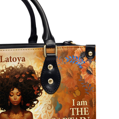 I Am The Master Of My Fate - Personalized Leather Handbag STB56