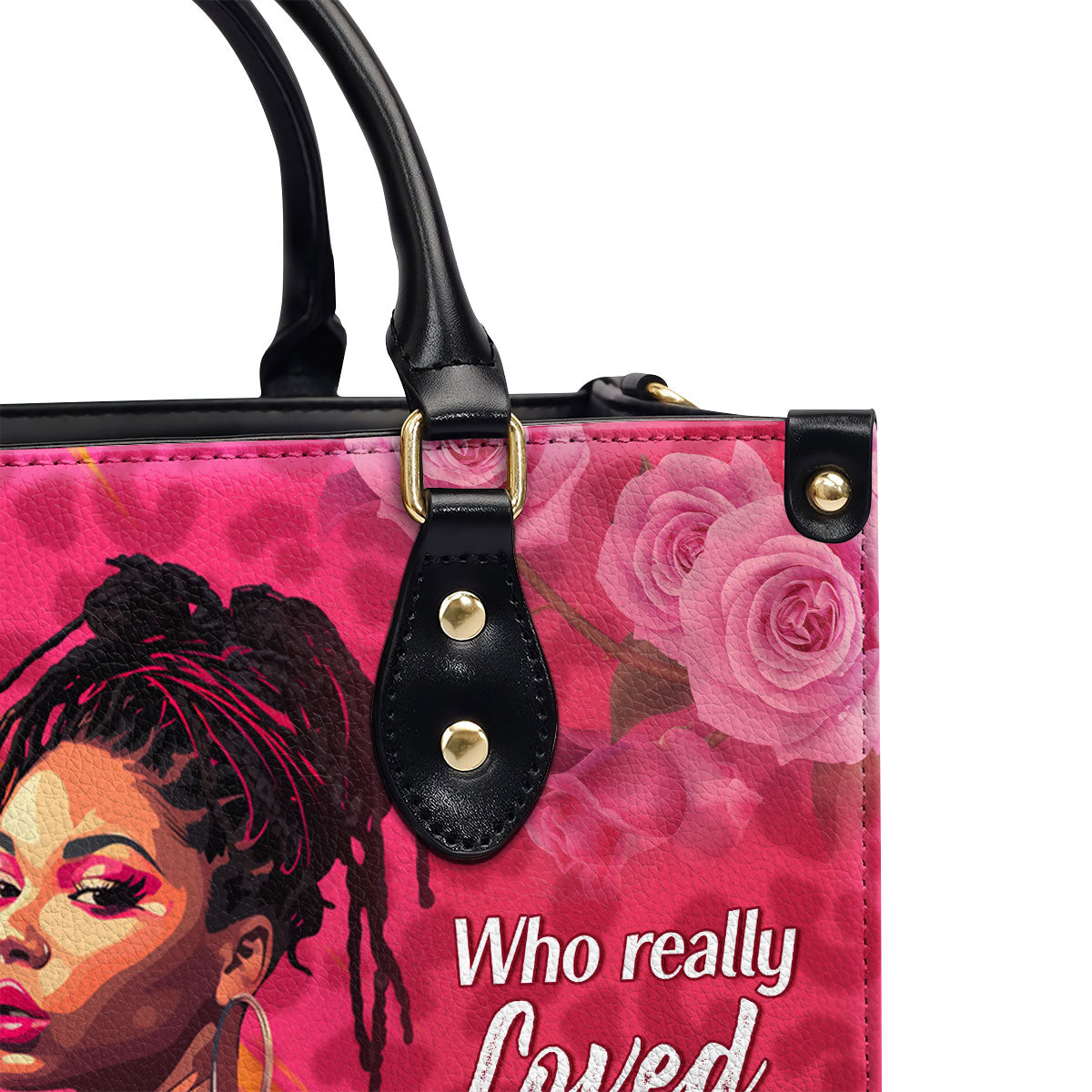 Loved Her Braids - Personalized Purple Leather Handbag STB60