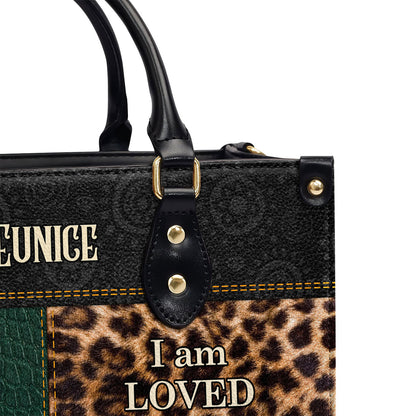 I am BOLD, LOVED, STRONG, RESILIENT - Personalized Leather Handbag STB49A