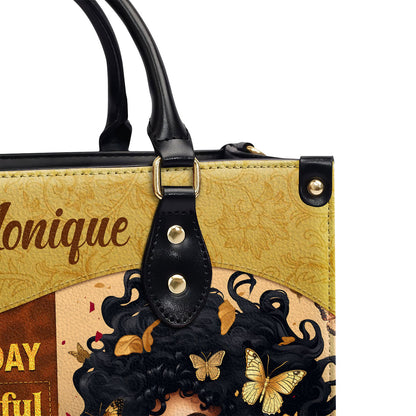 Today I Feel - Personalized Leather Hand Bag STB79
