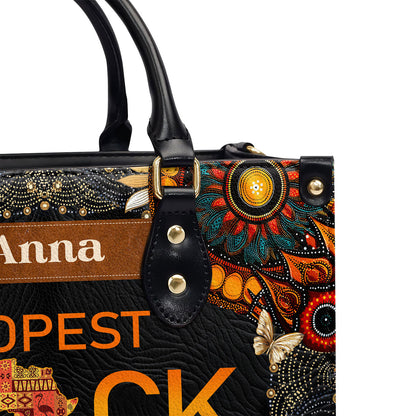 Dopest Black Granddaughter - Personalized Leather Handbag MB64D