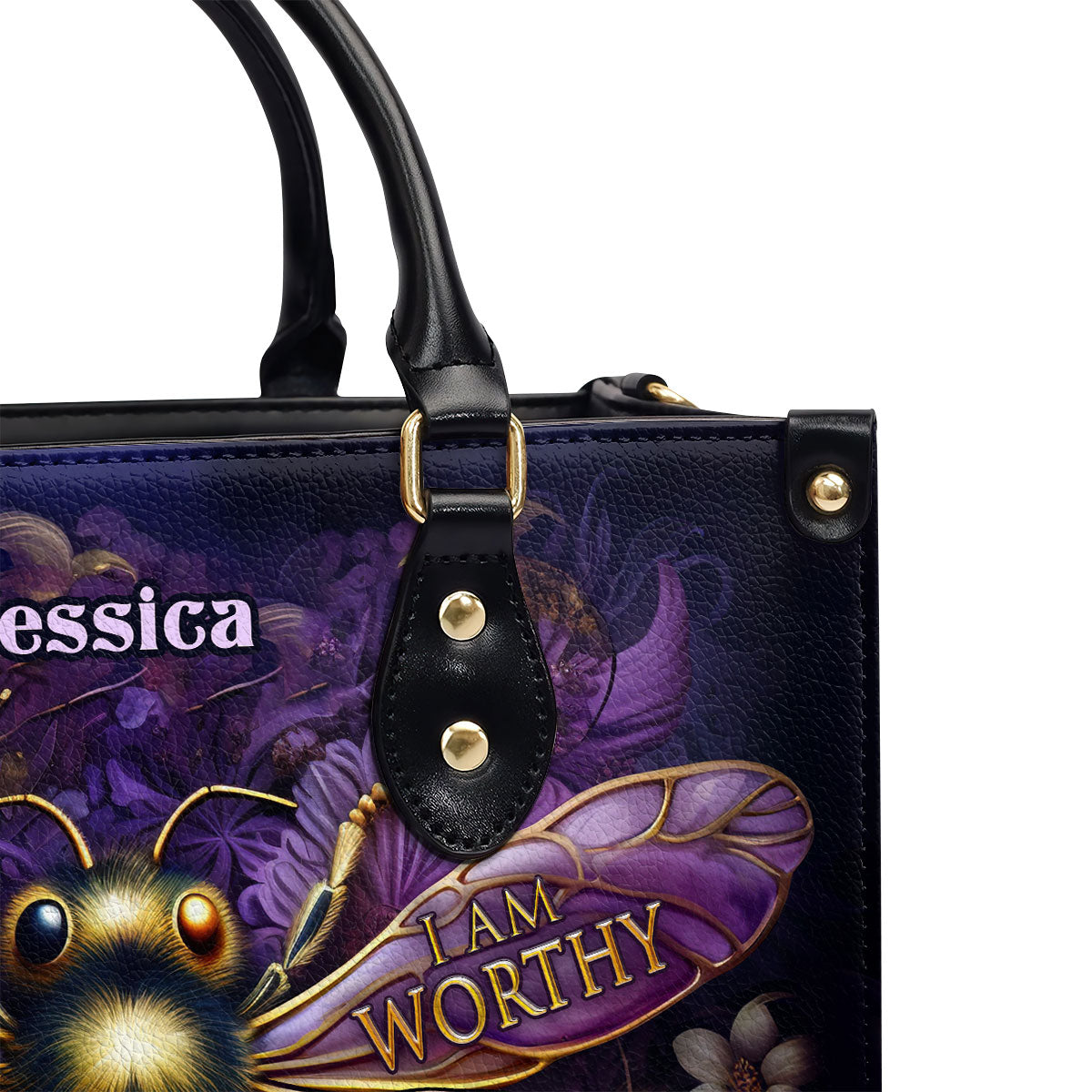 I Am Enough - Bee Personalized Leather Handbag MB54