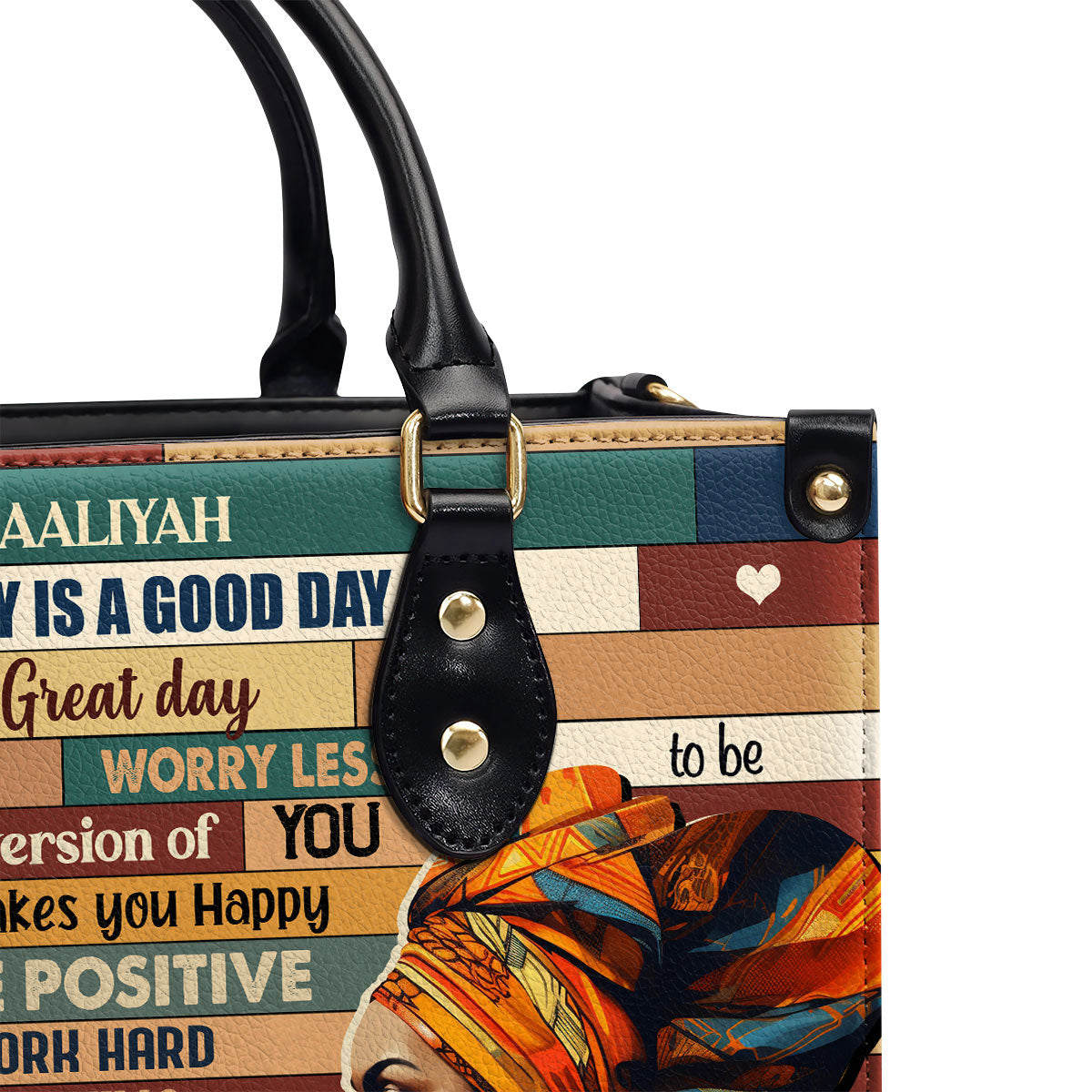 Today Is A Good Day - Personalized Purple Leather Handbag STB175