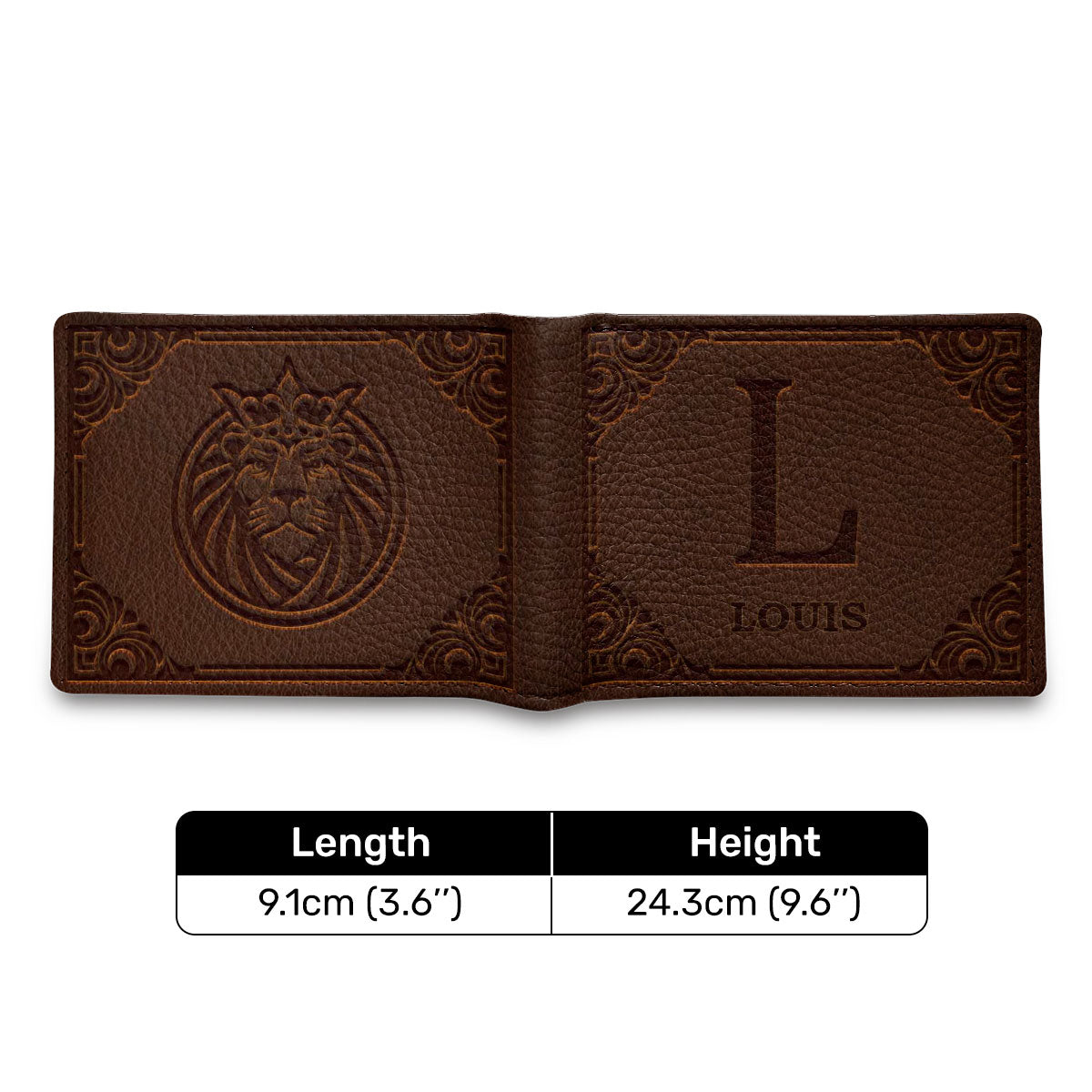 Alphabet - Personalized Leather Folded Wallet SBLFWM1026