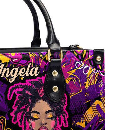 Just A Girl Who Loves Locs - Personalized Leather Handbag SBLHBLM2443L